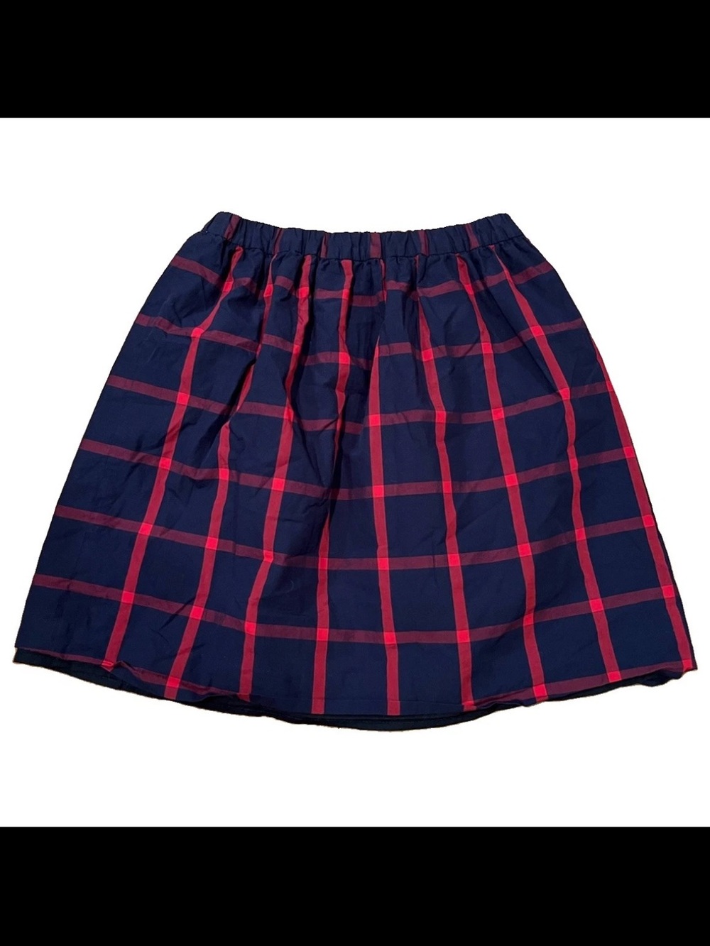 Crewcuts Navy and Red Plaid Girl's Skirt - Classic A-Line Size 12
